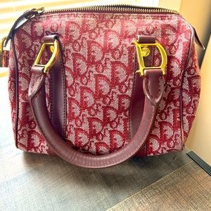 Burgundy Dior Trotter Mini Boston Bag